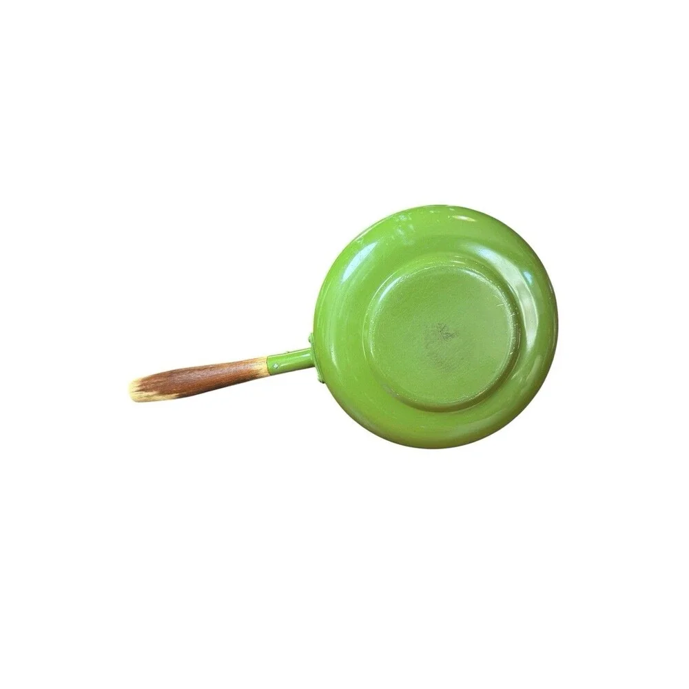 Vintage Fondue Pot Avocado Green Enamel No Lid MCM